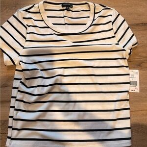 Croft & Barrow Black and White Striped Tee